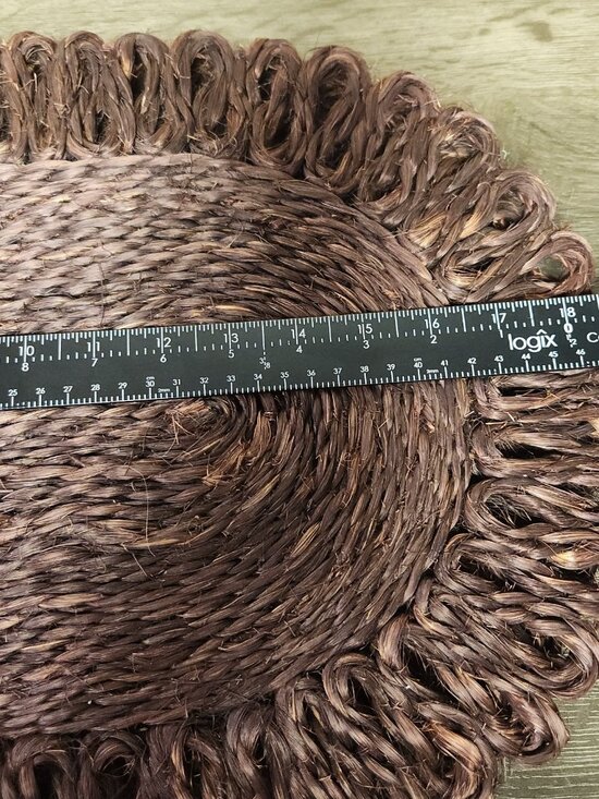 VTG 70's Woven Oval Looped Floral Edge Placemat Centerpiece Set of 4 Cottagecore - Picture 5 of 11